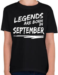 printfashion A legendák szeptemberben születtek - Gyerek póló - Fekete (992738)