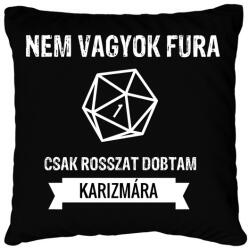 printfashion Rosszat dobtam karizmára - Párnahuzat, Díszpárnahuzat - Fekete (4781684)