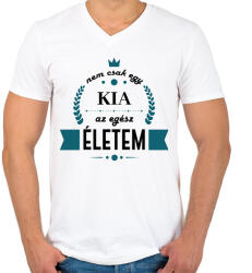 printfashion Nem csak egy Kia - Férfi V-nyakú póló - Fehér (7184191)