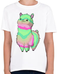 printfashion Szivárvány alpaca - Gyerek póló - Fehér (16162717)