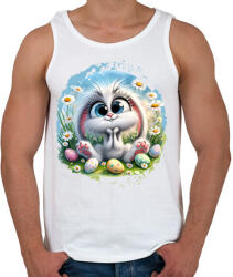 printfashion Húsvéti nyuszi - Férfi atléta - Fehér (15781273)