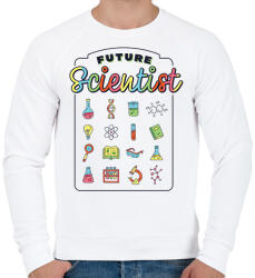 printfashion Jövőbeli tudós - Férfi pulóver - Fehér (13954461)
