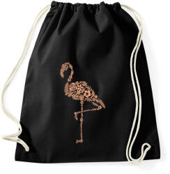 printfashion Flamingó virágokból - Sportzsák, Tornazsák - Fekete (9433663)