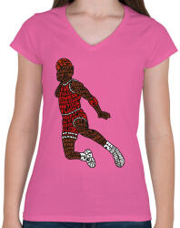 printfashion Zsákolás - Női V-nyakú póló - Rózsaszín (197552)