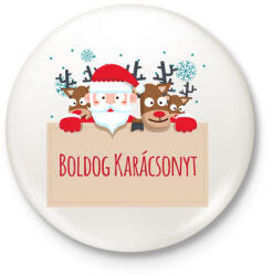 printfashion Boldog karácsonyt - Kitűző, hűtőmágnes - Fehér (3078302)