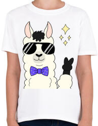 printfashion cool alpaca - Gyerek póló - Fehér (4108365)