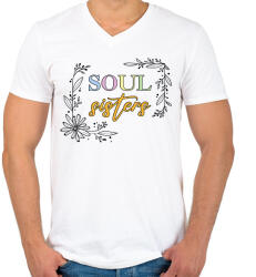 printfashion Soul sisters - Férfi V-nyakú póló - Fehér (13492788)