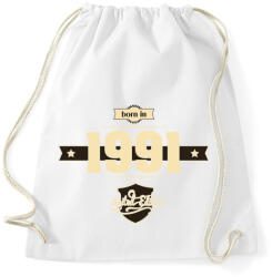 printfashion born-in-1991-cream-choco - Sportzsák, Tornazsák - Fehér (631592)