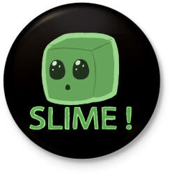 printfashion Minecraft Slime - Kitűző, hűtőmágnes - Fekete (3101393)