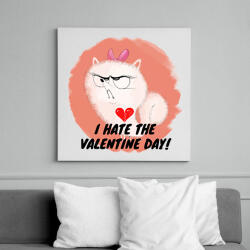 printfashion I HATE VALENTINE DAY - Vászonkép - Fehér (6629788)