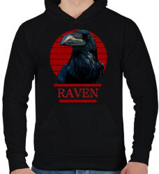 printfashion Raven - Férfi kapucnis pulóver - Fekete (1982604)