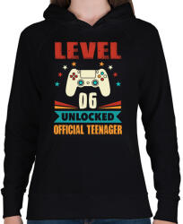 printfashion 6 éves gamer - Női kapucnis pulóver - Fekete (1448120)
