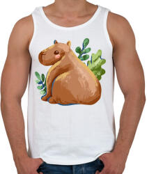 printfashion Capybara popsi - Férfi atléta - Fehér (13647998)