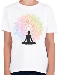 printfashion Mandala yoga - Gyerek póló - Fehér (13915215)