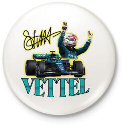 printfashion Vettel F1 - Kitűző, hűtőmágnes - Fehér (11971577)
