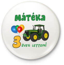 printfashion Traktoros szülinap - Kitűző, hűtőmágnes - Fehér (3078055)