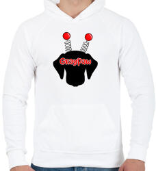 printfashion Piros bolondos méhecsketacskó - Férfi kapucnis pulóver - Fehér (13432011)