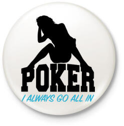 printfashion All in póker - Kitűző, hűtőmágnes - Fehér (3079601)