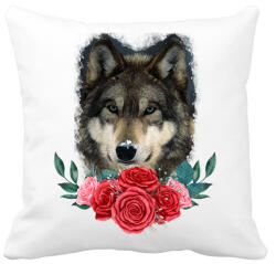 printfashion Farkas rózsával - Párnahuzat, Díszpárnahuzat - Fehér (13895210)