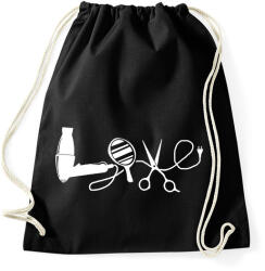 printfashion Fodrász Love - Sportzsák, Tornazsák - Fekete (1520140)