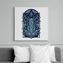 printfashion Kék vászon - Vászonkép - Fehér (6620579)