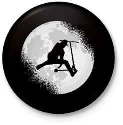 printfashion Moon scooter - Kitűző, hűtőmágnes - Fekete (13822956)