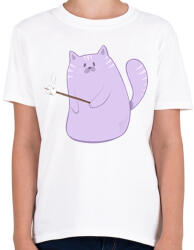 printfashion Sütögető cica - Gyerek póló - Fehér (14111589)