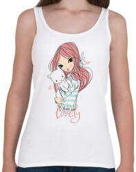 printfashion Cicás lány - Női atléta - Fehér (4643330)