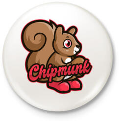 printfashion Chipmunk - Kitűző, hűtőmágnes - Fehér (5137480)