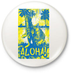 printfashion Aloha - Kitűző, hűtőmágnes - Fehér (4087436)