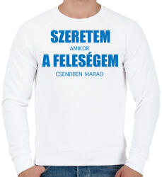 printfashion Szeretem a feleségem - Férfi pulóver - Fehér (2415282)