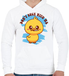 printfashion Don't duck with me - Férfi kapucnis pulóver - Fehér (12477280)