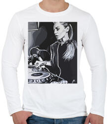 printfashion Deborah de Luca - Férfi hosszú ujjú póló - Fehér (1798039)