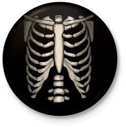 printfashion csontváz 3 - Kitűző, hűtőmágnes - Fekete (14688806)