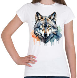printfashion farkas vízfesték - Női póló - Fehér (15843390)