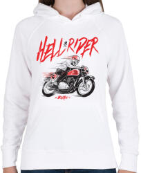 printfashion Hell Rider - Női kapucnis pulóver - Fehér (23361)