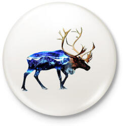 printfashion Rénszarvasban a téli táj - Kitűző, hűtőmágnes - Fehér (3083007)