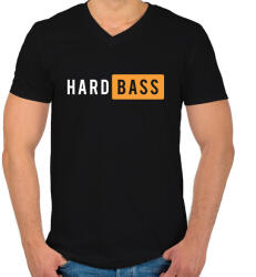 printfashion HardBASS - Férfi V-nyakú póló - Fekete (1608368)