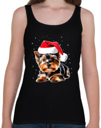 printfashion Yorkie kutyus a hóban - Női atléta - Fekete (15214449)