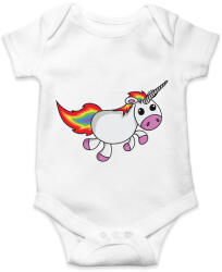 printfashion Unikornis vidáman fut - Baba Body - Fehér (4186377)