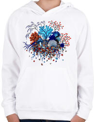 printfashion Süni az erdőben - Gyerek kapucnis pulóver - Fehér (6314089)