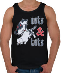 printfashion Cats & tats - Férfi atléta - Fekete (12602472)