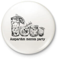 printfashion Aszpartám mentes party - Kitűző, hűtőmágnes - Fehér (14070378)