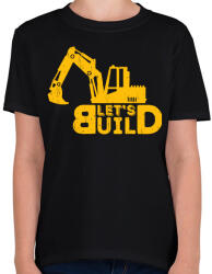 printfashion Építs - Gyerek póló - Fekete (4762645)