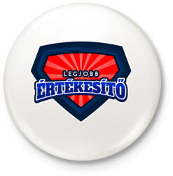 printfashion LEGJOBB ÉRTÉKESÍTÓ - Kitűző, hűtőmágnes - Fehér (10814027)