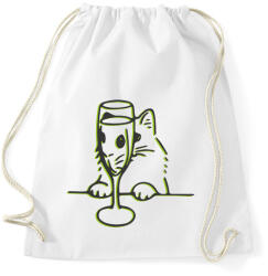 printfashion Cica alkohol problémákkal - Sportzsák, Tornazsák - Fehér (4176807)