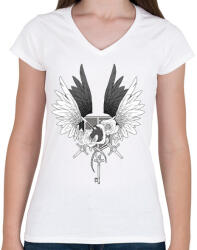 printfashion Attack on Titan - Női V-nyakú póló - Fehér (2289101)