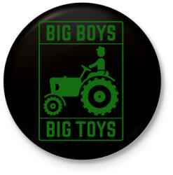 printfashion Big boys big toys - traktoros - Kitűző, hűtőmágnes - Fekete (3095951)