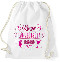 printfashion Lánnybúcsú - Névvel - Sportzsák, Tornazsák - Fehér (13156740)