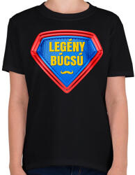 printfashion Szuperhős legénybúcsú - Gyerek póló - Fekete (5204854)